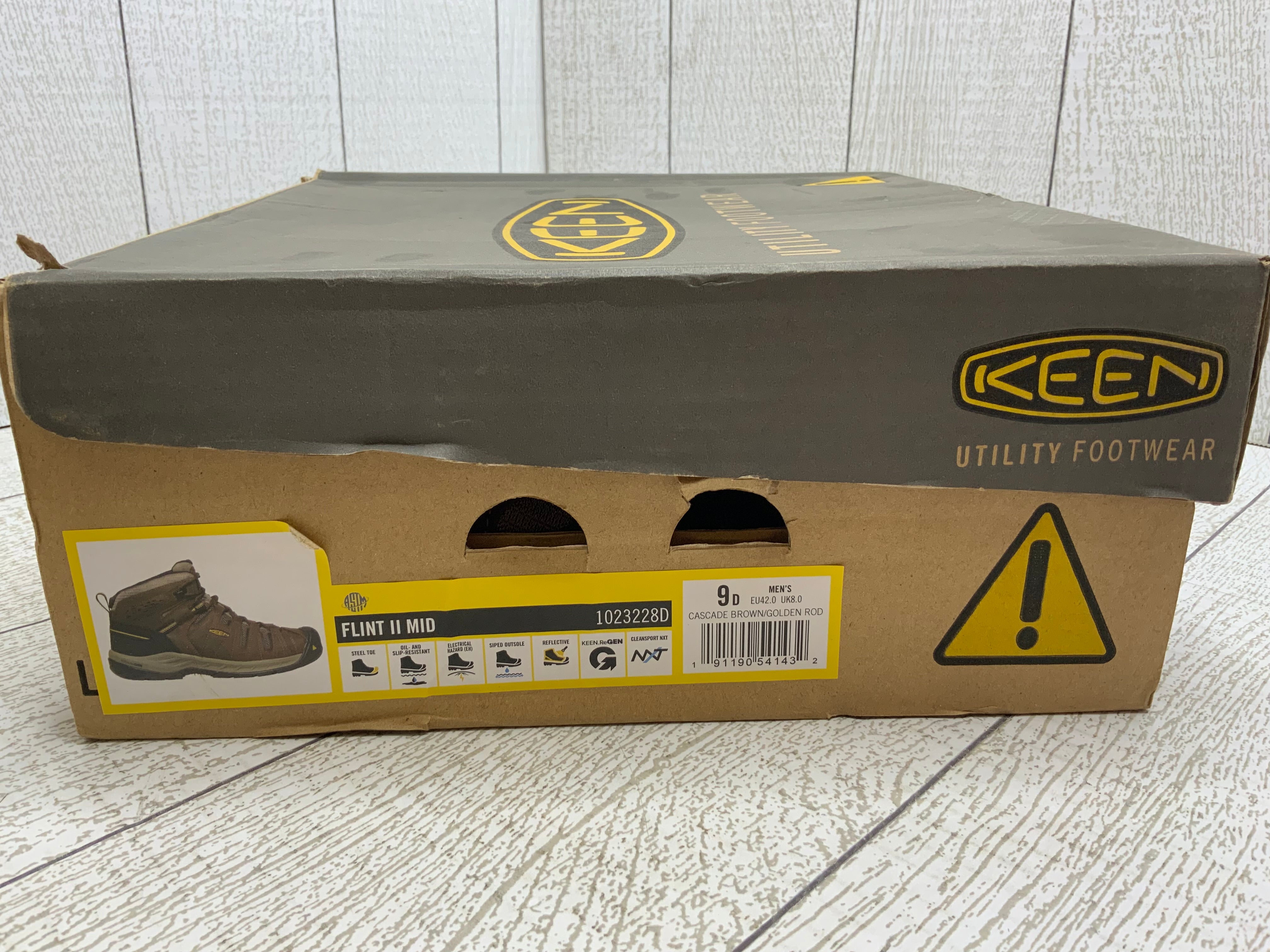 Keen, Mens Flint II Mid Work Boot **Size 9** (8041590456558)